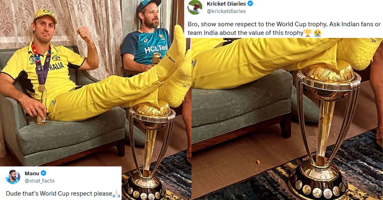 Mitchell Marsh Rests Feet on WC Trophy, Gets Slammed by Fans